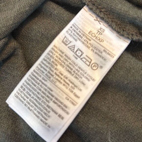 NWT GAP knit moss green wrap dress XS knot sleeve - Picture 12 of 12